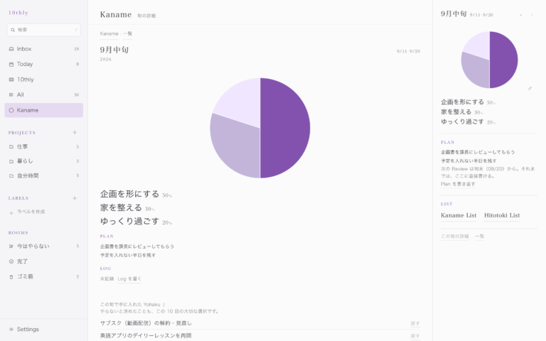 Yohakuの画面
